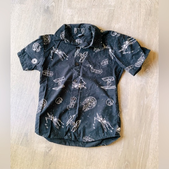 Star Wars Casual Button DownShirt Boys 7/8 - Picture 1 of 4